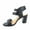 Black, variant on Appeal-s Women's Buckle Open Toe Ankle Strap Chunky Heels Sandals