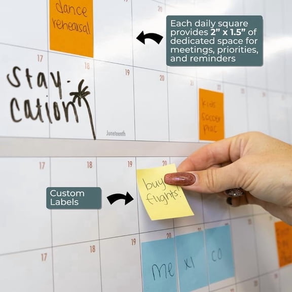 2026 Giant Wall Calendar, 4ft x 3ft Dry Erase Full Year Planner, January to December, Large Whiteboard Calendar with Markers, Sticky Notes & Mounting Kit for Home or Office