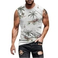 thumbnail image 2 of Njoeus Men's Athletic Shirts & Tees Workout Tops Men's Floral Tank Top Sleeveless Tees All Over Print Casual Sport T-Shirts for Hawaiian Beach Vacation M-4Xl Mens White Tee Shirts, 2 of 5