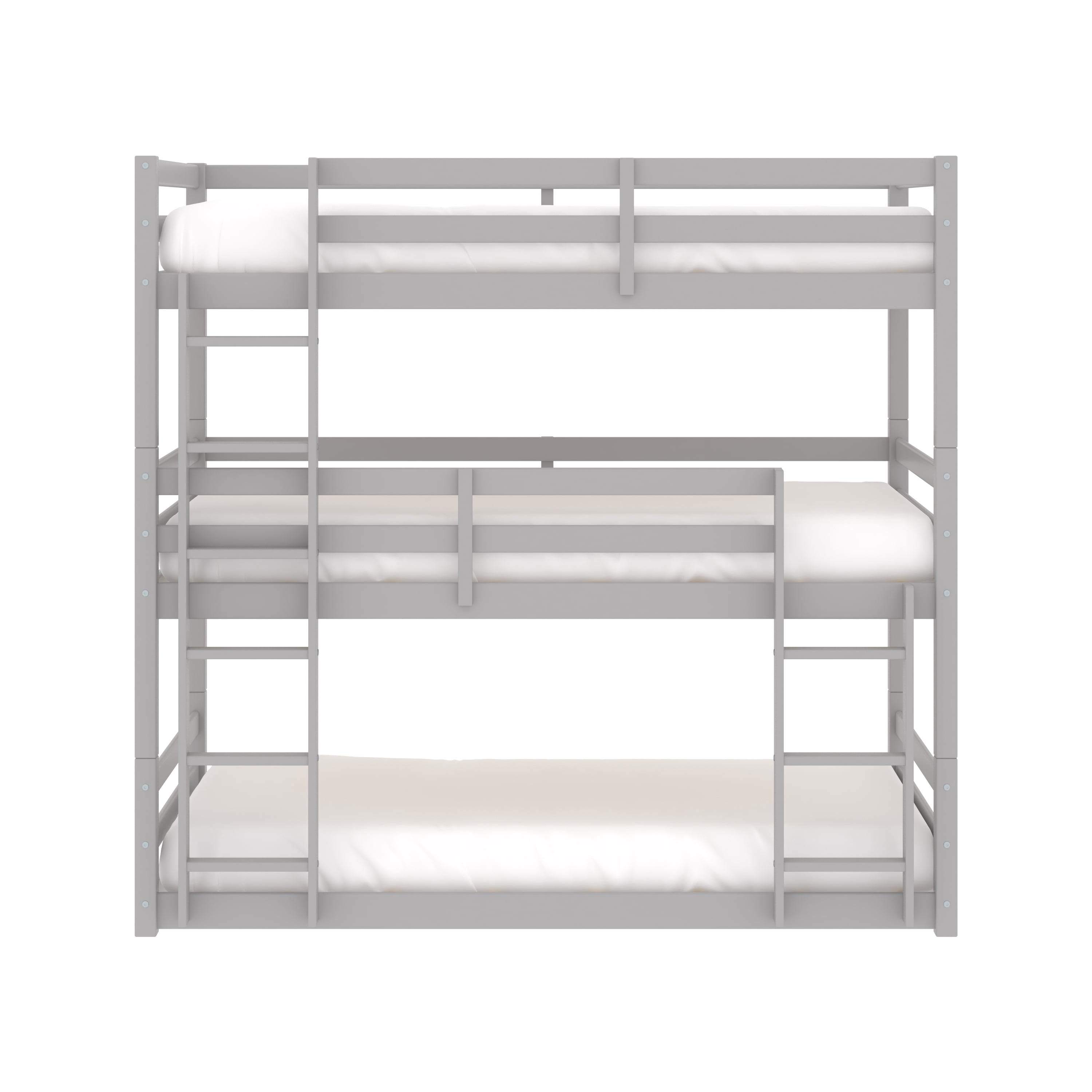 Campbell Wood Triple Twin Bunk Bed, Gray, by Hillsdale Living Essentials