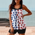thumbnail image 4 of pstuiky Swimsuit for Women Independence Day Crew Neck High Waist Adaptable Two Piece Swimwear Women's Swimwear Tankinis Chest Support with Boy Shorts Swim Suit Women, 4 of 5