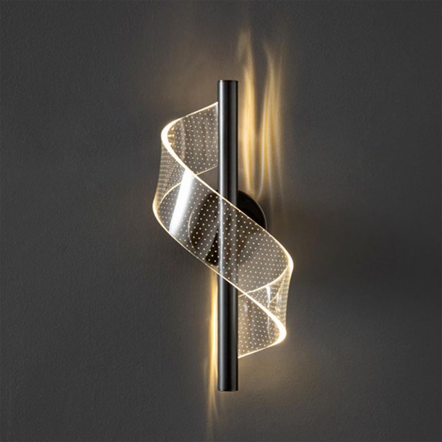 Elegante aplique de pared para dormitorio, escalera, pasillo, mesita de noche, loft, balcón, lámpara de pared, color negro.