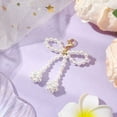 thumbnail image 2 of DanLingJewelry 5Pcs Cute Beaded Bow Keychain Charms White Pearl Bow Bag Charms Delicate Bowknot Charm Pendants Decorations for DIY Shoe Keychain Bag Decor, 2 of 4