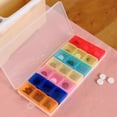 thumbnail image 3 of 21 Compartment Transparent Color Empty Plastic Box Pill Tablet Medicine Organizer Weekly 7 Days 3-r, 3 of 5