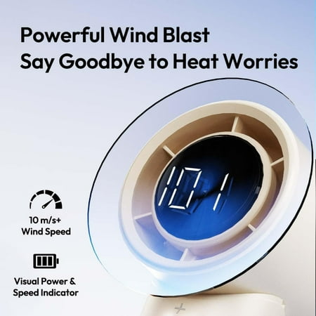 

JZLSWL Portable Powerful and Ultra-Quiet Rechargeable Handheld Mini Fan for Outdoor Enthusiasts - Efficient Cooling on-the-Go with 3600mAh Battery. Adjustable Turbo Speeds and Digital D