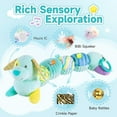 thumbnail image 2 of Baby Toys 0-6 to 12 Months, Musical Infant Toys with Multi-Sensory Crinkle, Rattle and Textures, Soft Stuffed Animal Newborn Toys for 0-3-6-12 Month Old Baby Girls - Puppy, Pink, 2 of 7