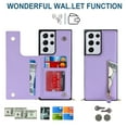 thumbnail image 3 of Nalacover Zipper Wallet Case for Samsung Galaxy S21 Ultra, Luxury PU Leather Crossbody Lanyard Shoulder Strap Magnetic RFID Blocking Cover with Kickstand Card Slots Holder Shockproof Case,Purple, 3 of 10