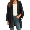 thumbnail image 1 of Grace Karin Women's Open Front Cardigan Oversized Waffle Knit Long Batwing Sleeve Sweaters with Pockets,Black, 1 of 6