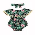 thumbnail image 1 of Infant Baby Girl Leaf Romper Outfits, 1 of 5