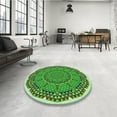 thumbnail image 4 of Ahgly Company Machine Washable Indoor Square Transitional Jade Green Area Rugs, 6' Square, 4 of 7