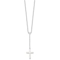 thumbnail image 2 of 925 Sterling Silver Rolo Necklace with Pendants Chain Polished Cross Adjusts up to 23.5 inch 23 mm, 2 of 4