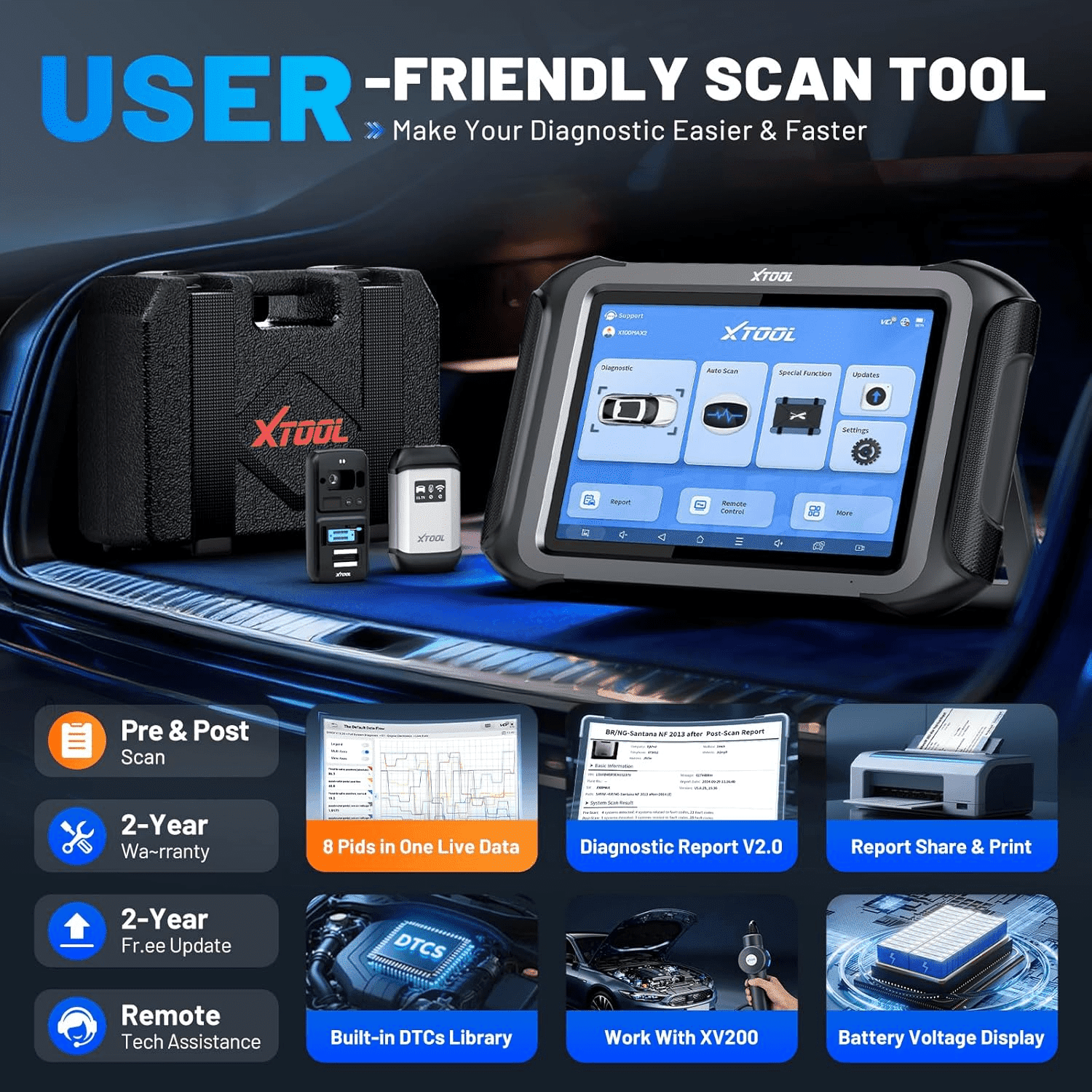 XTOOL X100 MAX2 Key Fob Programmer Topology Mapping OBD2 Scanner J2534 Pr0gramming Tool Bi-Directional Scan Tool with KC501, KS-1, SK1, M822, 42 Resets