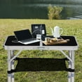 thumbnail image 2 of BAYUELSWU 2 FT Folding Camping Tables, That Fold Up Lightweight Adjustable Height Portable Pinic Table, Aluminum Patio Table for Indoor Outdoor Party, Picnic, Camp BBQ (Black), 2 of 8