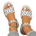 thumbnail image 6 of Women's Polka Dot Sandals, Low Heel Open Toe Wedge, Breathable, Summer Casual Beach Shoes Lightweight Women Sandals 37, 6 of 8