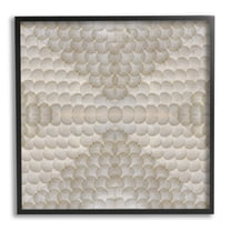 Stupell Industries Layered Beige Geometric Circles Abstract Painting Black Framed Art Print Wall Art, 24 x 24