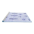 thumbnail image 2 of Ahgly Company Machine Washable Indoor Round Solid Blue Modern Area Rugs, 6' Round, 2 of 4