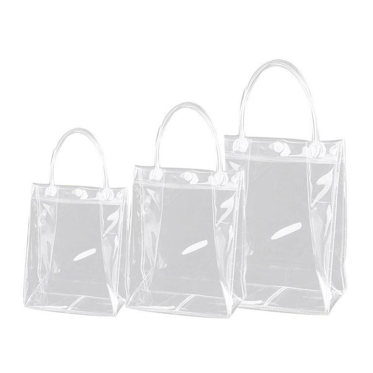 Clear Tote Bag PVC Transparent Handbag Shoulder Shopper Beach Hobo Bags 5  Sizes