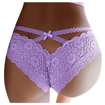 

MIARHB Crotchless Women Lace Panties Lingerie Soft Comfortable Bowknot Nightwear Babydoll Teddy