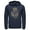 Navy Blue, variant on Men's Justice League Vintage Hero Collage  Pull Over Hoodie Black Large