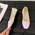 thumbnail image 5 of Women's Color Block Flat Shoes, Plus Size Comfortable Round Toe Casual Flats for Spring Autumn Wear, 5 of 5