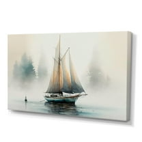 Designart Sailboat Anchored Canvas Wall Art