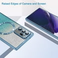 thumbnail image 3 of Magnetic Case for Samsung Galaxy Note 20 Ultra [Built-in Camera Lens Protector] Soft TPU Glitter Bling Phone Cover Anti-Scratch Shockproof Case for Women Men - Blue, 3 of 12