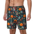 thumbnail image 2 of Balery Autumn with Pumpkins Mens Swim Trunks Swim Shorts for Men Quick Dry Inseam Beach Shorts with Compression Liner Pocket-X-Large, 2 of 9