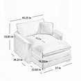 thumbnail image 5 of Modern Simple Corduroy Single Sofa 85cm with Footstool and One Pillow, Suitable for Living Room, 5 of 16