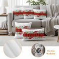 thumbnail image 6 of Christmas Winter Outdoor Waterproof Pillow Covers, Green Leaves Red Buffalo Plaid Pastoral Decorative Square Throw Pillowcase Sofa Cushion Sham for Patio/Couch/Chair, 26"x26" 2 Pack, 6 of 8