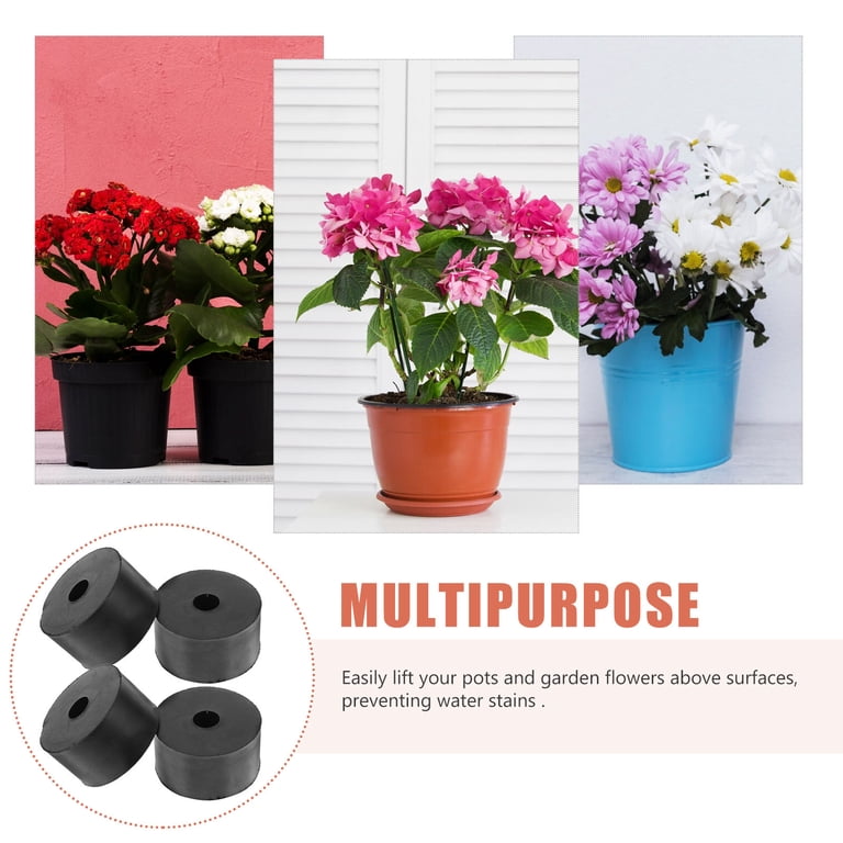 FELTECHELECTR Flower Pot Insert 8Pcs Rubber Flowerpot Feet Pads Elevate  Plant Pots Prevent Water Stains Gardening Supplies