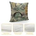 thumbnail image 4 of YINGXI Chinoiserie Throw Pillow Covers Pagoda Tree Blue Vintage Floral Outdoor Decorations Decorative Throw Pillows Cases Cushion Covers for Home Living Room Couch Sofa Decor 24x24in, 4 of 5