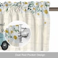 thumbnail image 6 of Teal Truck with Daisy Valance Curtain Spring Flower Plant Vintage Window Valances Rod Pocket Short Curtains Window Treatments for Kitchen Bedroom Bathroom Laundry 42" x 12", 6 of 9