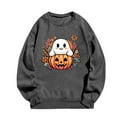 thumbnail image 4 of Craaazy Halloween Sweatshirt Women's Loose Casual Printed Long Sleeved Sweatshirt Fashionable Round Neck Top Gifts For Women, 4 of 4