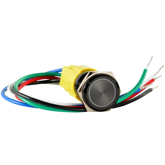 JacobsParts 16mm 12V LED Momentary Push Button Starter Switch Boat Horn Metal Waterproof (Blue)