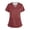 25# Wine, variant on Women Scrubs Top Workwear Stretch V-Neck Professionals Medical Uniforms with Pocket 2025 4XL Polyester