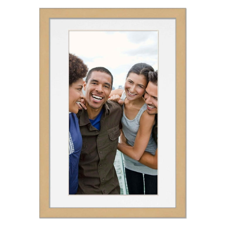 13x19 Frame Natural With White Picture Mat For 13x19 Photo