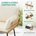 thumbnail image 7 of Dextrus All-Weather Wicker Loveseat Sofa with Beige Cushions & Lumbar Pillows – Perfect for Patio, Balcony, Deck, and Poolside, 7 of 7