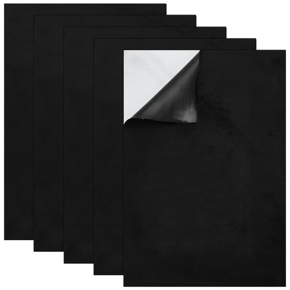 5Pcs Repair Patches 11.8x7.8 inch Self Adhesive Suede Fabric Patches Black Backing Non Slip Sole Protector