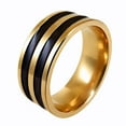 thumbnail image 5 of Compromiso de boda del de banda de de de los hombres del oro del acero inoxidable de la anchura de 8m m Sunnimix Anillo de los hombres, 5 of 5