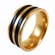 thumbnail image 5 of Anillo de acero inoxidable estilo punk para hombre, con rayas y banda para el dedo., 5 of 5