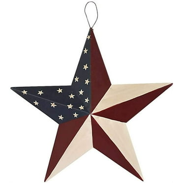 Patriotic Metal Barn Star Outdoor Indoor Hanging Wall Decor Star Ornaments 12inch