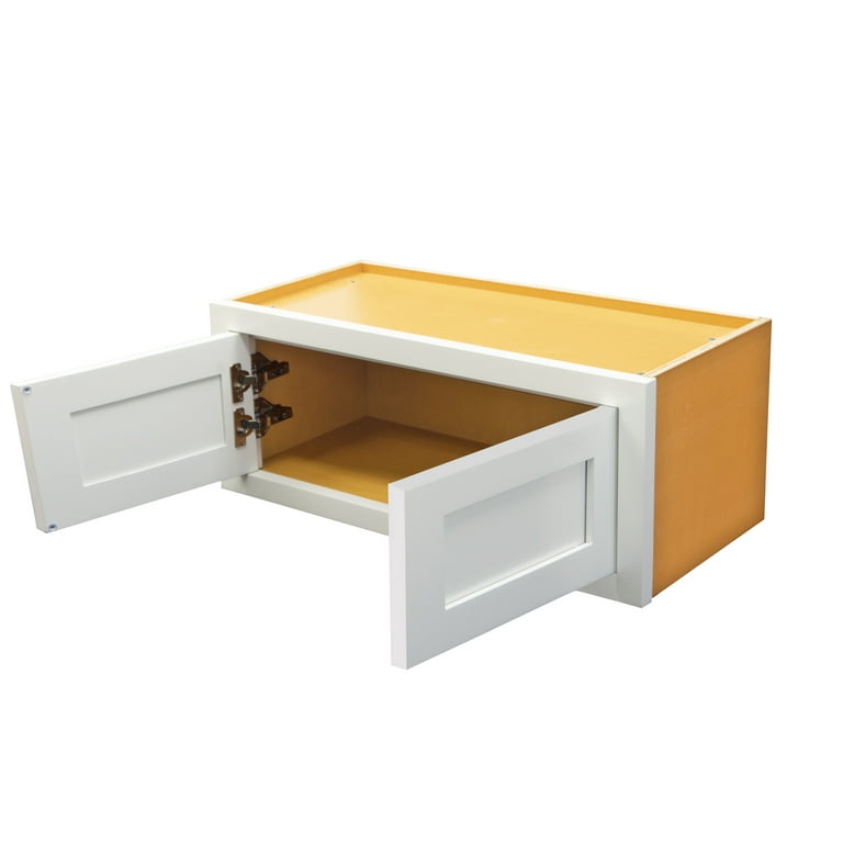 Snow White Shaker Inset Drawer Base Cabinet - Two Drawers - 36