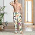 Gaeub Cute Flower Men's Soft Pajama Pants with Elastic Waist, Drawstring, and Pockets