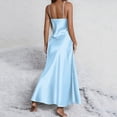 thumbnail image 2 of Women's Satin Long Nightgown Adjustable Spaghetti Strap Silky Sleepwear Dress Elegant V Neck Side Split Summer Pajama Dresses, 2 of 6