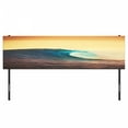 thumbnail image 3 of Ocean Headboard, Ocean Breaking Wave at Sunset in Warm Colors Sea Seasonal Picture Art, Upholstered Decorative Metal Bed Headboard with Memory Foam, King Size, Turquoise Yellow Brown, by Ambesonne, 3 of 4