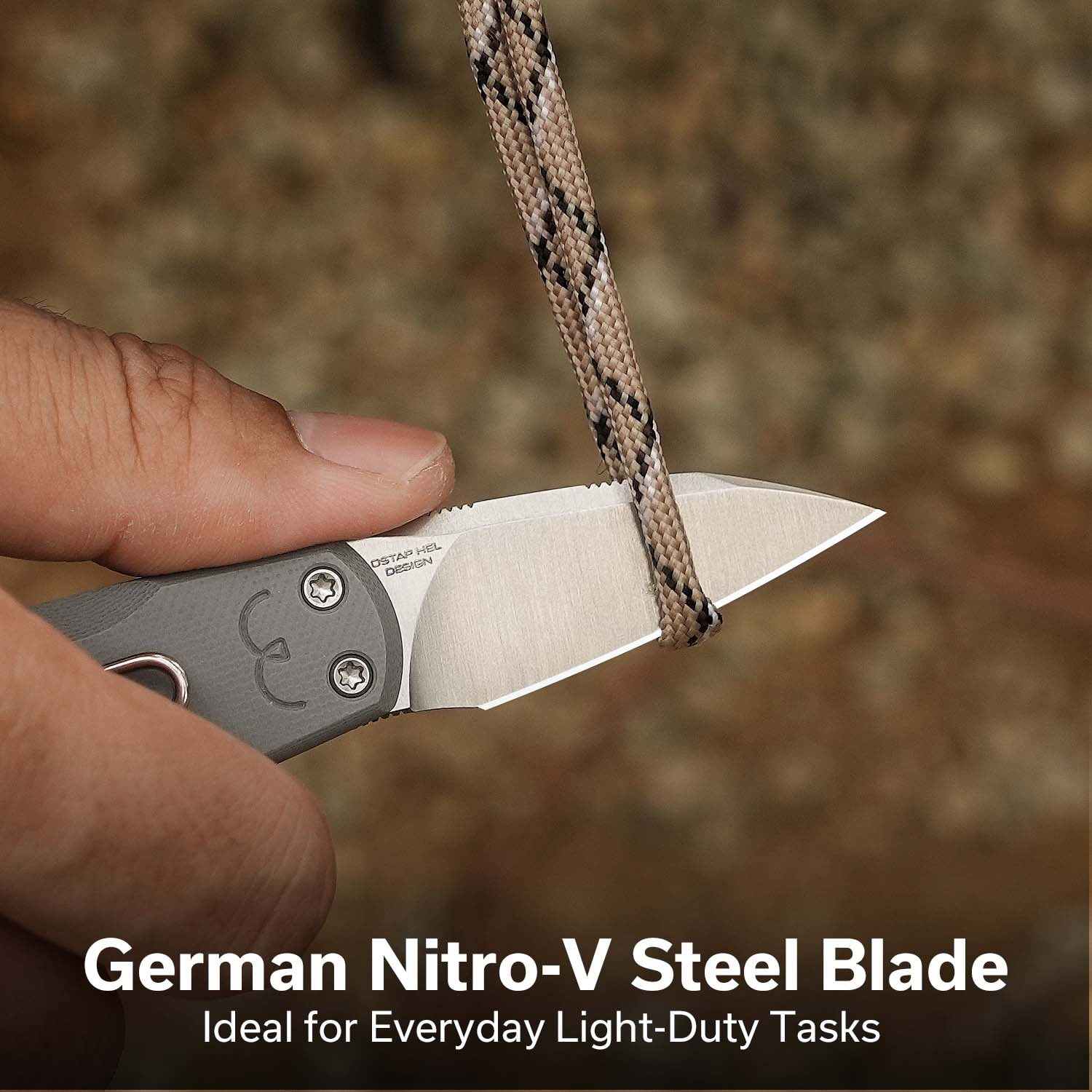 CIVIVI Purr Pocket Knife Folding Knife Slip Joint Knife with 1.83" Satin Finished Nitro-V Blade Gray & Ivory G10 Handle C25054-1, With 1PC Black Lanyard
