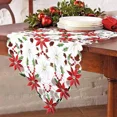 thumbnail image 4 of Camino de mesa navideño bordado, flor de pascua y acebo para decoración navideña, mantelería para decoración navideña, mantel decorativo JM  Cocina, Decoración y Otros, 4 of 5