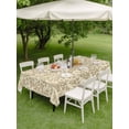 thumbnail image 3 of Outdoor Tablecloth with Umbrella Hole and Zipper, Beige Spring Floral Rectangle Table Cloth 60x120 Inch Waterproof Tablecloth, Farmhouse Flowers Elegant Pastoral Picnic Table Cover for Patio Camping, 3 of 7