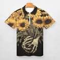 thumbnail image 3 of Sunflower Skull (2) Men Zipper T-shirt Summer Casual Short Sleeve T-shirt Top, 3 of 7