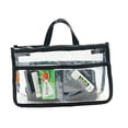 thumbnail image 3 of K-Cliffs Clear Handbag Organizer,  Zippered PVC Bag, Black Trim, Unisex, Dimension: 11(L)x6.5(W)x4"(D), 3 of 3